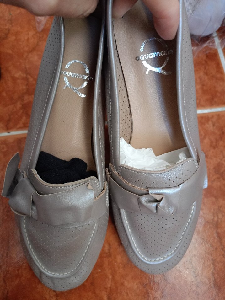 Bej Deri Tokalı Kadın Günlük babet ayakkabı - Görsel 2