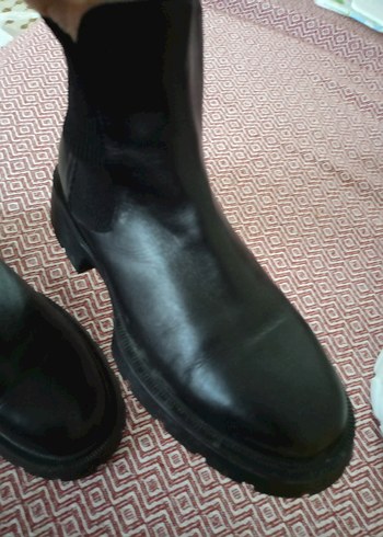 Siyah Lastikli Kadın Bot deri - Görsel 4