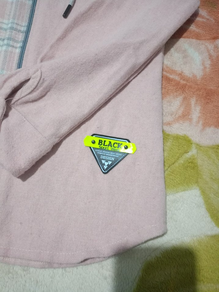 Kapüşonlu Fermuarlı Pembe çocuk Sweatshirt - Görsel 3