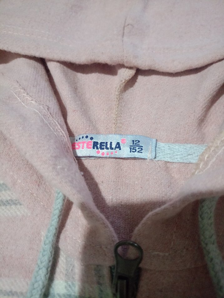 Kapüşonlu Fermuarlı Pembe çocuk Sweatshirt - Görsel 2