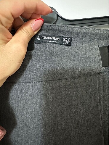 38 Beden gri Renk Stradivarius Asimetrik Etek