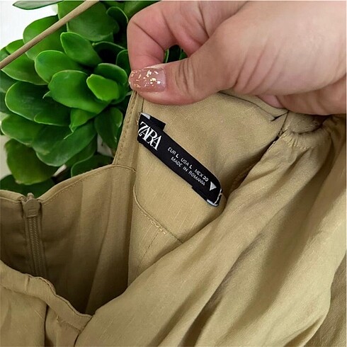 l Beden camel Renk Zara drape elbise