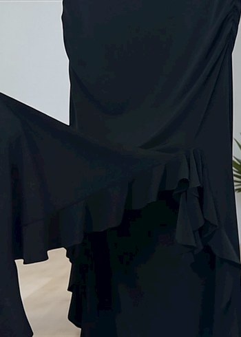 Diğer Siyah Fırfırlı Uzun Gotik Etek