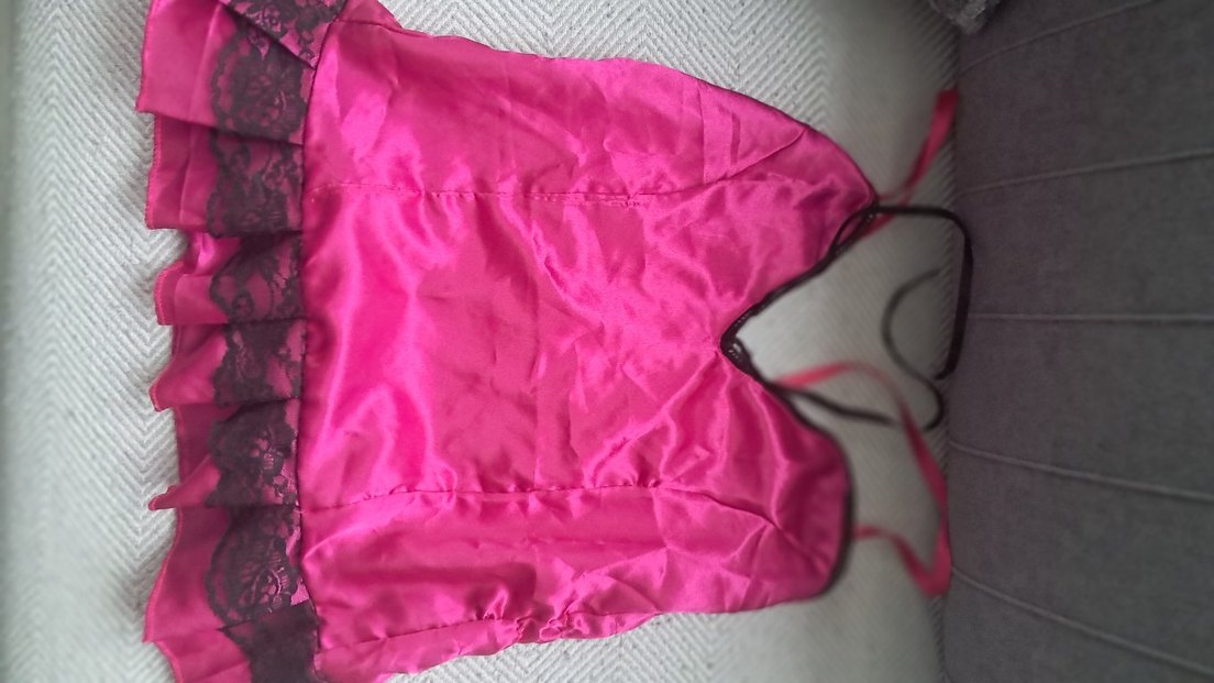 Mor Dantelli İnce Askılı Midi Gecelik - Görsel 2