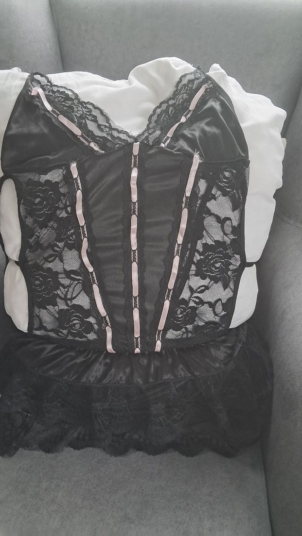 Mor Dantelli İnce Askılı Midi Gecelik - Görsel 3