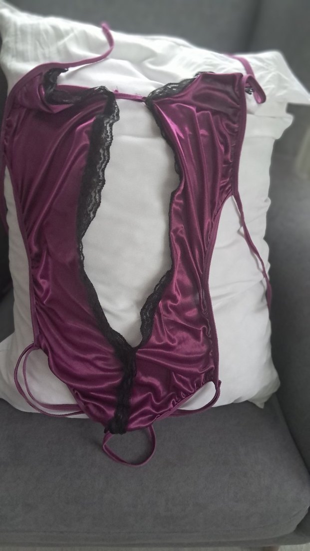 Mor Dantelli İnce Askılı Midi Gecelik - Görsel 5