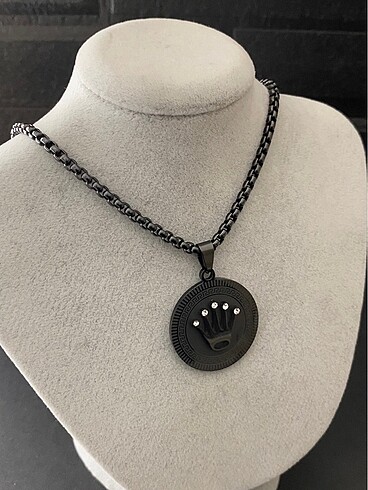 Rolex taş detaylı çelik kolye - Görsel 3