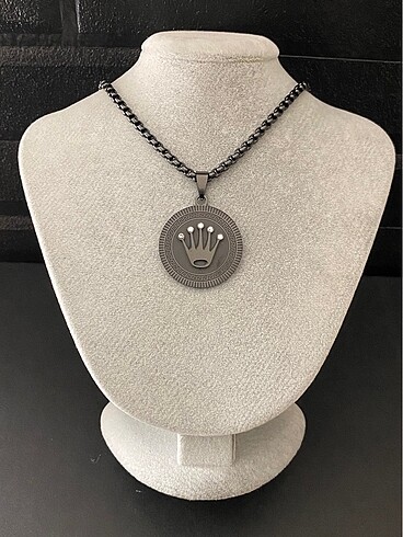 Rolex taş detaylı çelik kolye - Görsel 4