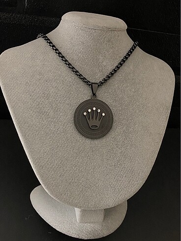 Rolex taş detaylı çelik kolye - Görsel 6