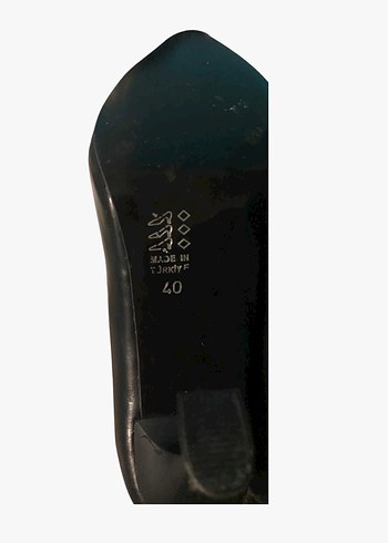 Siyah Deri Stiletto Topuklu Kadın Ayakkabı - Görsel 4