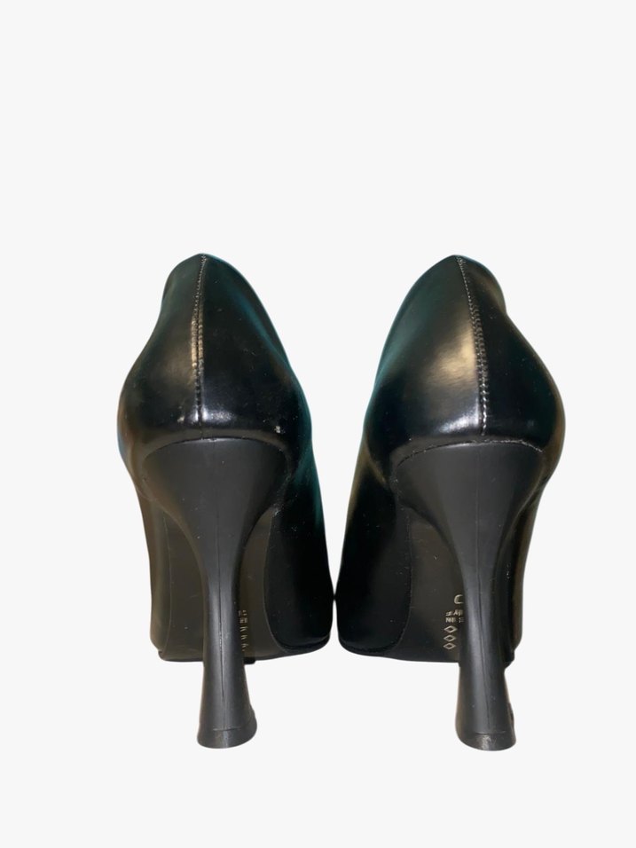 Siyah Deri Stiletto Topuklu Kadın Ayakkabı - Görsel 2