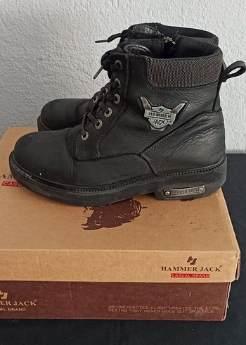 Hammer Jack Unisex Siyah Hakiki Deri Bot - Görsel 3