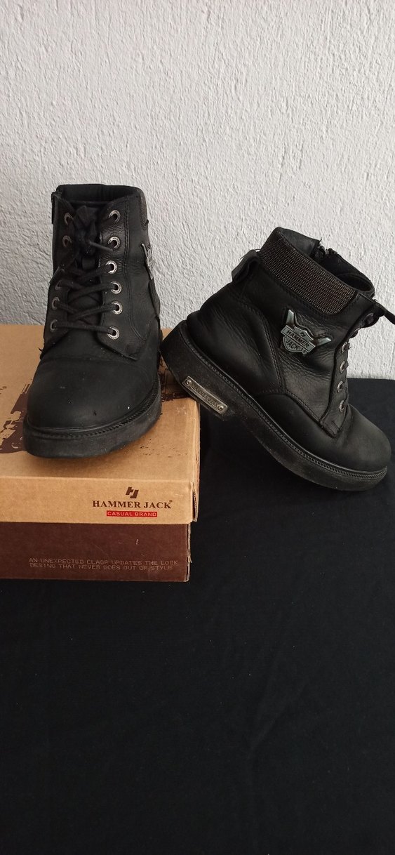 Hammer Jack Unisex Siyah Hakiki Deri Bot - Görsel 5