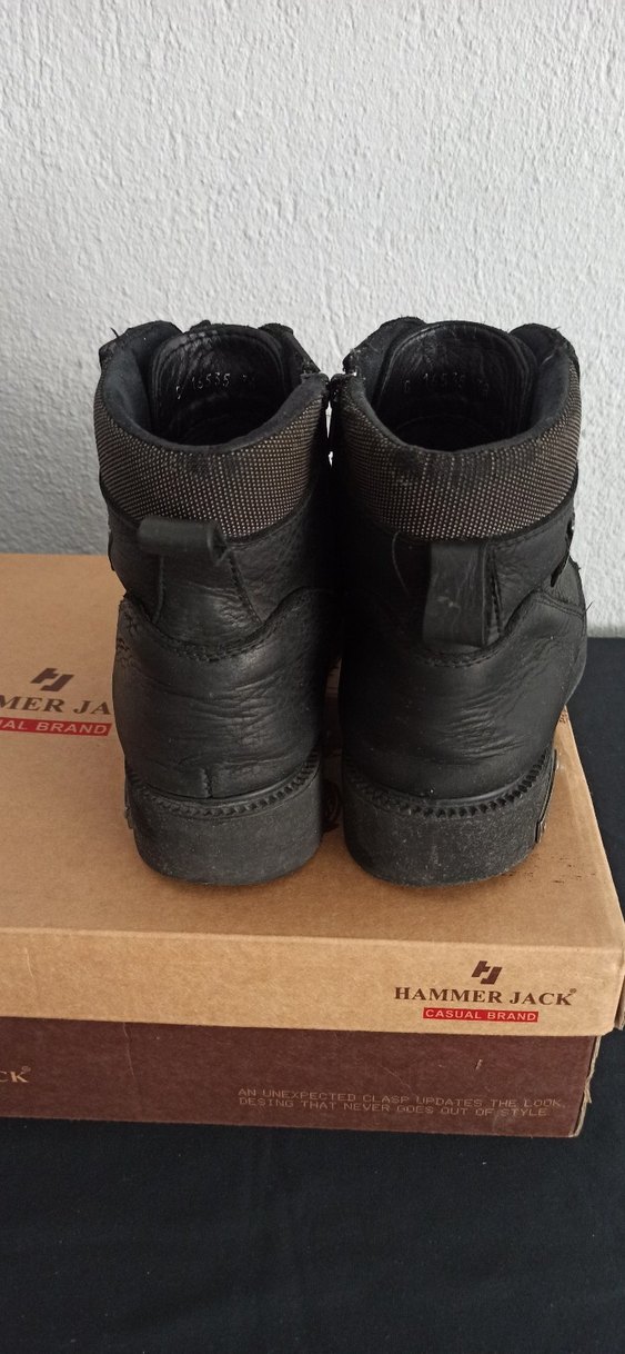 Hammer Jack Unisex Siyah Hakiki Deri Bot - Görsel 4