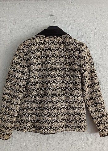 Vintage Desenli Kadın Klasik Ceket - Görsel 2