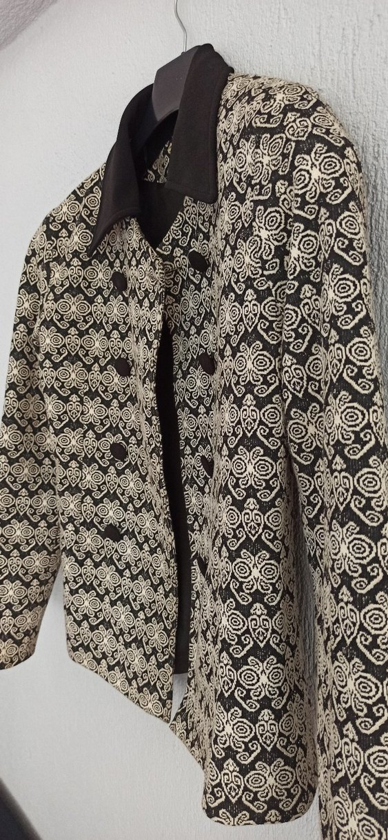 Vintage Desenli Kadın Klasik Ceket - Görsel 3