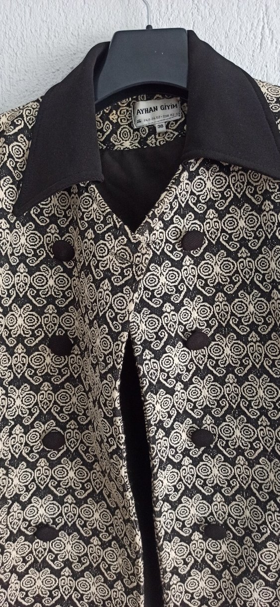 Vintage Desenli Kadın Klasik Ceket - Görsel 4