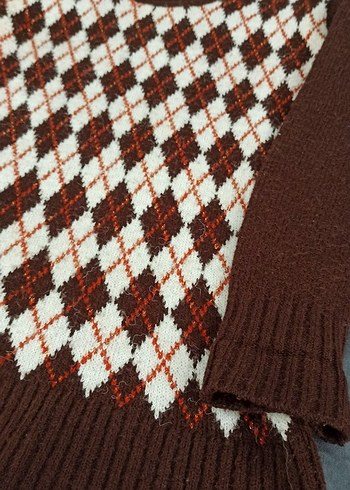 Kadın Triko Desenli Kazak - Görsel 5