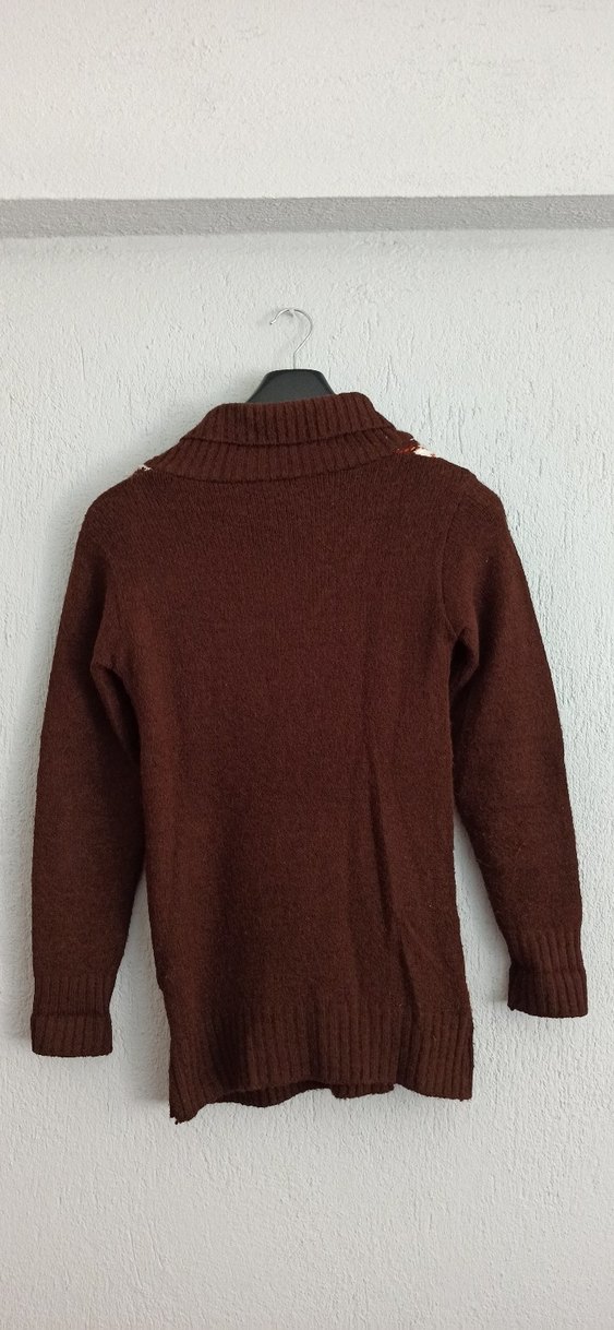 Kadın Triko Desenli Kazak - Görsel 2