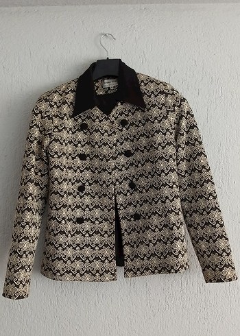 Vintage Desenli Kadın Klasik Ceket - Görsel 6