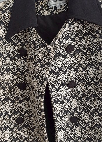 Vintage Desenli Kadın Klasik Ceket - Görsel 4
