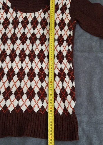 Kadın Triko Desenli Kazak - Görsel 7