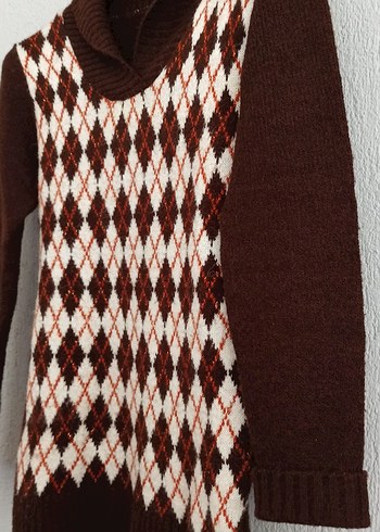 Kadın Triko Desenli Kazak - Görsel 3