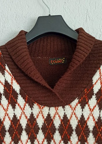 Kadın Triko Desenli Kazak - Görsel 4