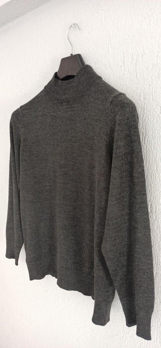 Erkek Antrasit Gri Triko Kazak - Görsel 4