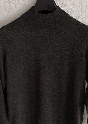 Erkek Antrasit Gri Triko Kazak - Görsel 3