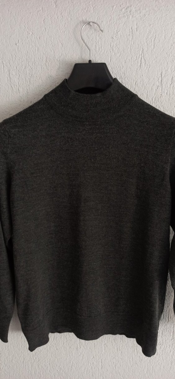 Erkek Antrasit Gri Triko Kazak - Görsel 3