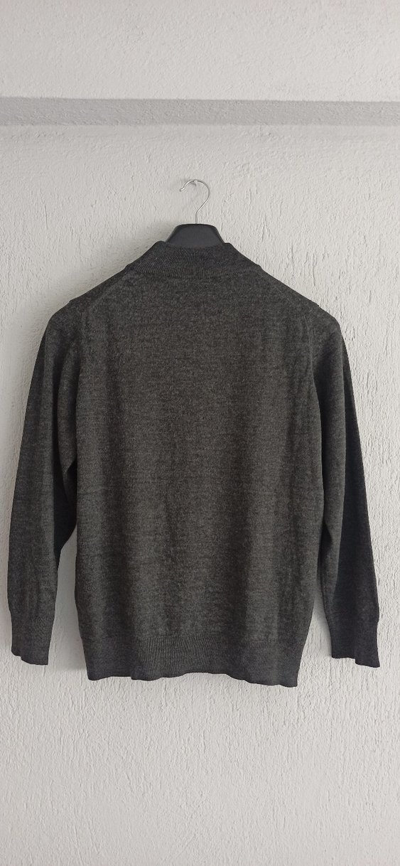 Erkek Antrasit Gri Triko Kazak - Görsel 2