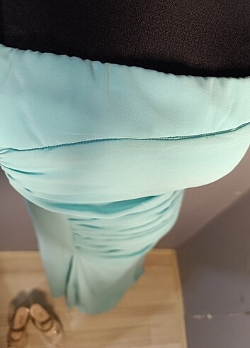 m Beden Drape detaylı abiye