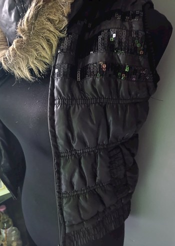 Siyah Fermuarlı Kışlık Ceket - Görsel 3