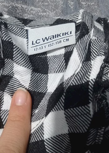 Düğmeli Uzun Kollu Gri Ekose Kız çocuk gömlek - Görsel 2