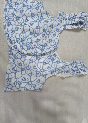 Bohem Desenli Kız Bluzu, Fırfırlı, Kayık Yaka