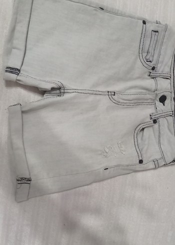 Gri unisex Denim Şort
