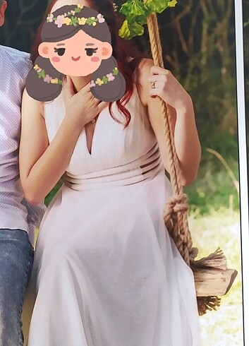 Kırık beyaz elbise dış çekim mezuniyet