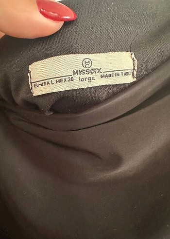 l Beden siyah Renk Drapeli Siyah Kadın Kalem Elbise