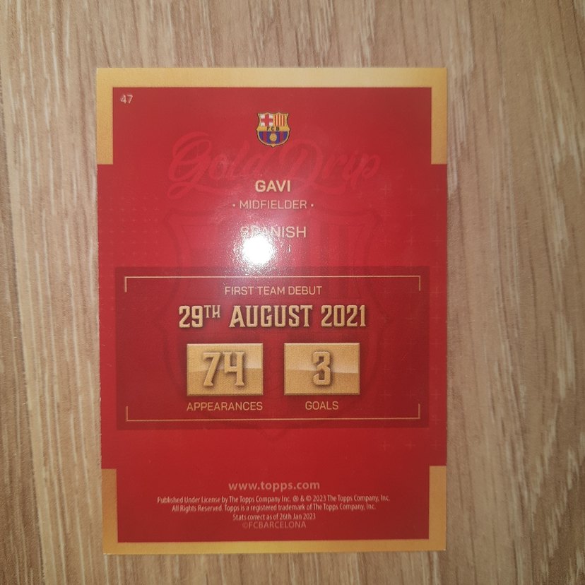 Gavi Futbolcu Kartı - Gold Drip - Görsel 2