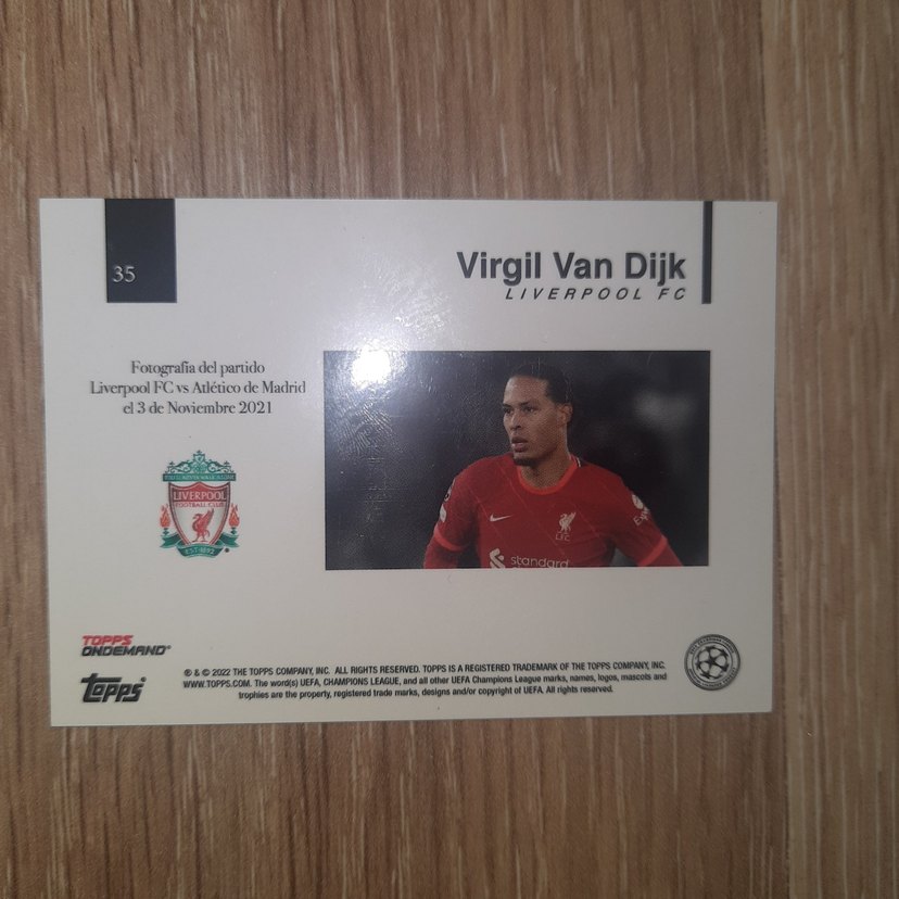 Virgil Van Dijk Futbol Kartı Topps Ondemand Base - Görsel 2