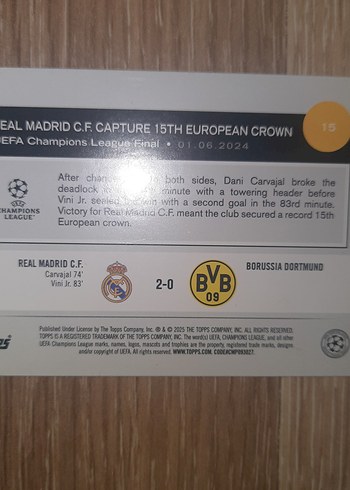  Real Madrid Şampiyonluk Kutlaması UCL 2024 Kart