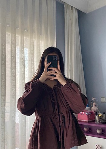 Diğer Manuka Önden Bağlamalı Bordo Bluz