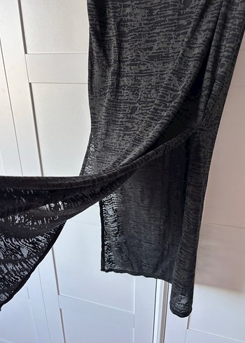 Gri Uzun yırtmaçlı Etek - Görsel 2