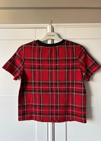 Renkli Ekose Kısa Kollu Tişört - Görsel 3