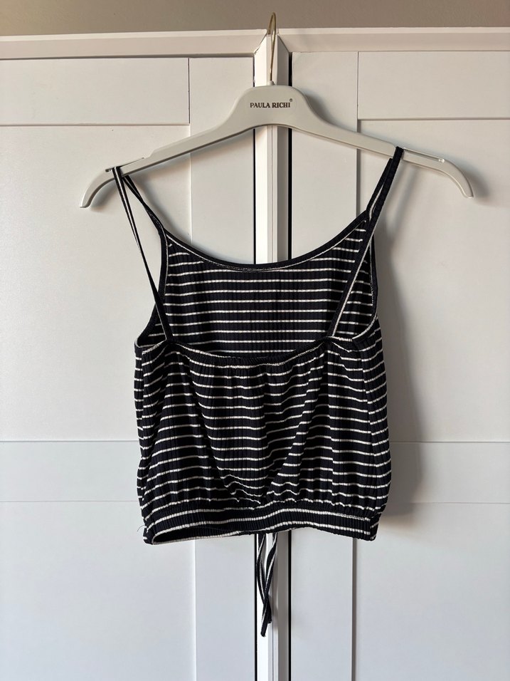 Çizgili Siyah İnce Askılı Atlet - Görsel 2