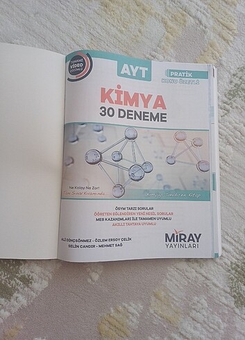 Miray yayınları ayt kimya denemeleri