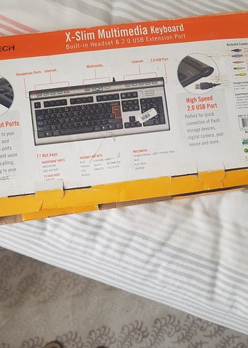 X-Slim Multimedia Klavye Beyaz Gri