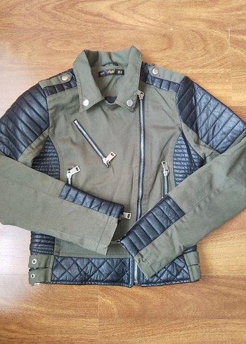 kadın Deri Biker Ceket - Görsel 2