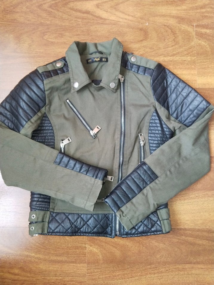 kadın Deri Biker Ceket - Görsel 2